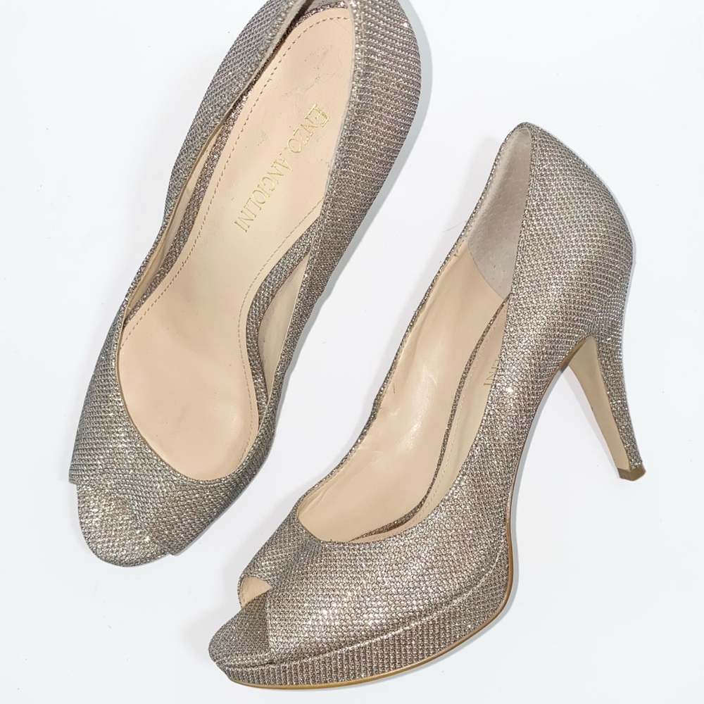 Enzo Angiolini Demario Platinum Peep Toe Pump